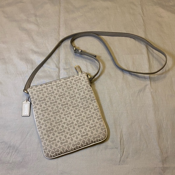 COACH Slim Gray Canvas Crossbody - Picture 2 of 8